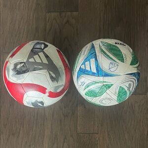 Two Adidas Pro Match Soccer Balls